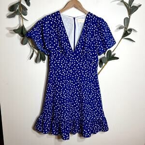 Melloday Blue Polka Dot Mini Dress